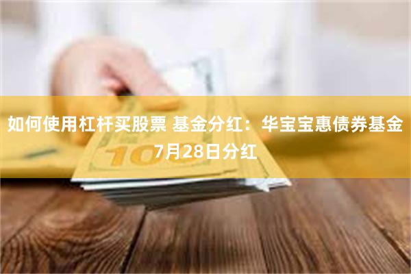 如何使用杠杆买股票 基金分红：华宝宝惠债券基金7月28日分红
