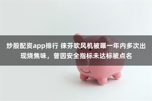 炒股配资app排行 徕芬吹风机被曝一年内多次出现烧焦味，曾因安全指标未达标被点名